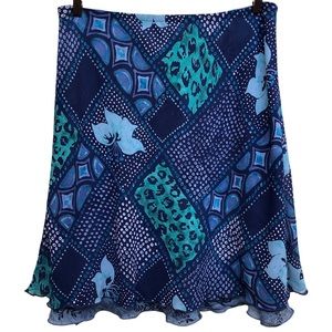 Vintage Requirements Reversible Midi Skirt  Size L Scallop Full 90s Career